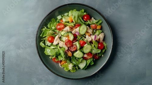 Healthy Chicken Salad: Fresh Vegetables and Flavorful Dressing