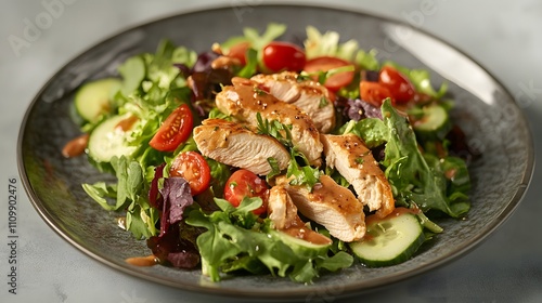 Healthy Chicken Salad: Fresh Vegetables and Flavorful Dressing