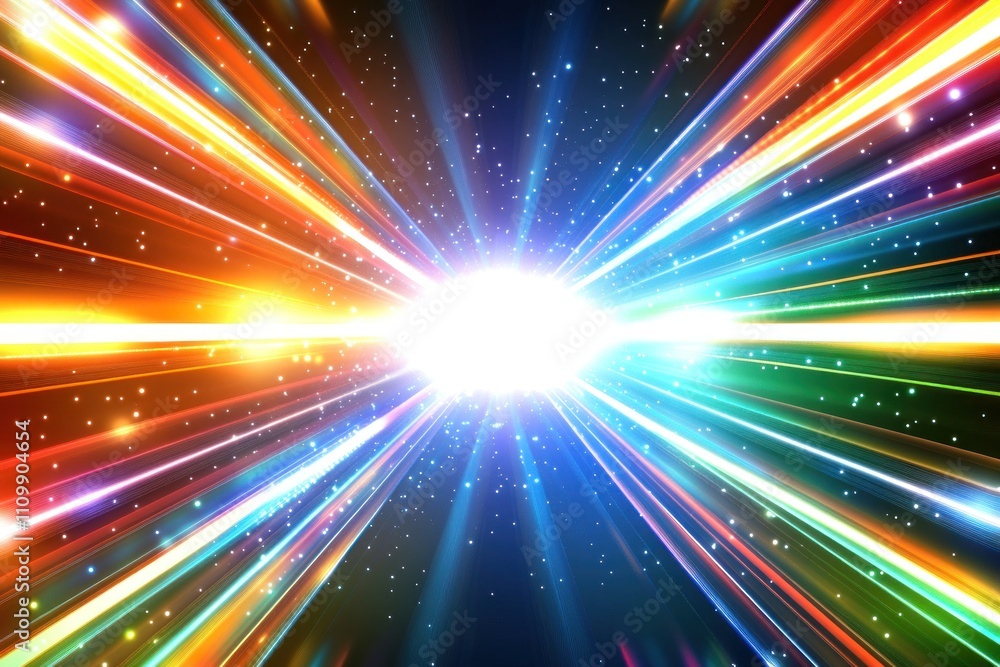 A vibrant explosion of light and color radiating from a central point, suggesting energy or motion. A vibrant explosion of light and color radiating from a central point, suggesting energy or motion.