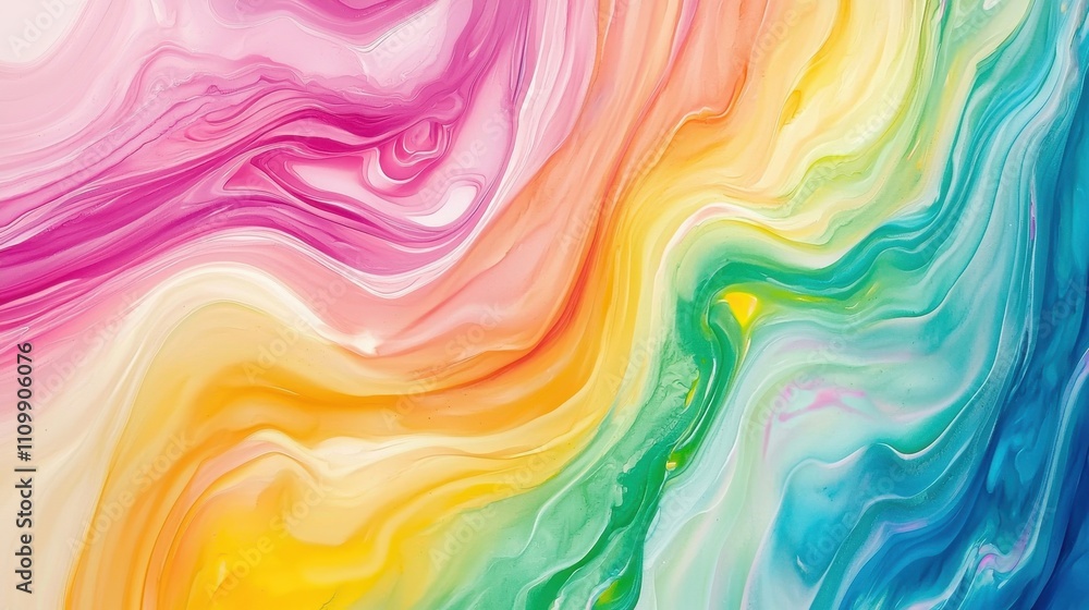 Obraz premium Abstract Colorful Swirling Paint Fluid Art Design