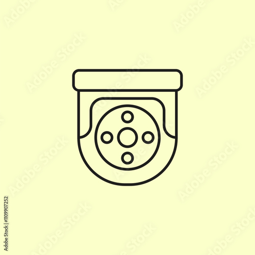 side camera icon design with outline style