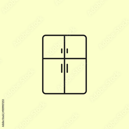refrigerator icon design with outline style
