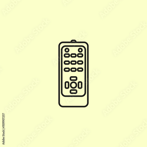 TV remote icon design with outline style