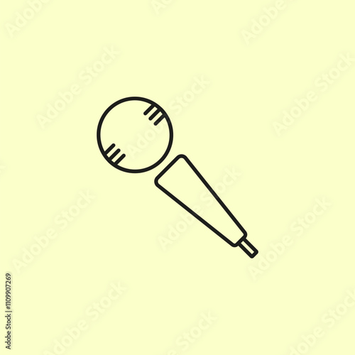 microphone icon design with outline style