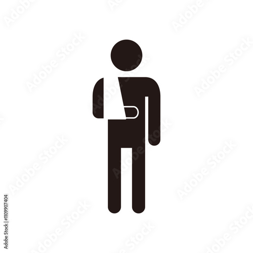 怪我をした人のピクトグラムアイコン