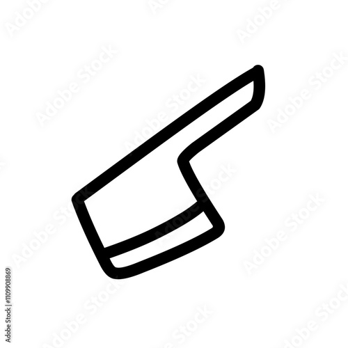 simple line icon of an ax in black colors