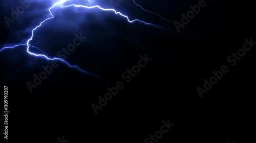 Stunning Night Photography: Electric Blue Lightning Bolts Across Dark Sky