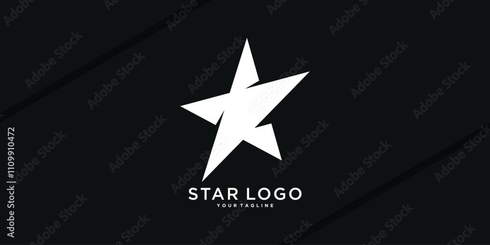 Obraz premium Modern star logo design with abstract shape. Premium Vector