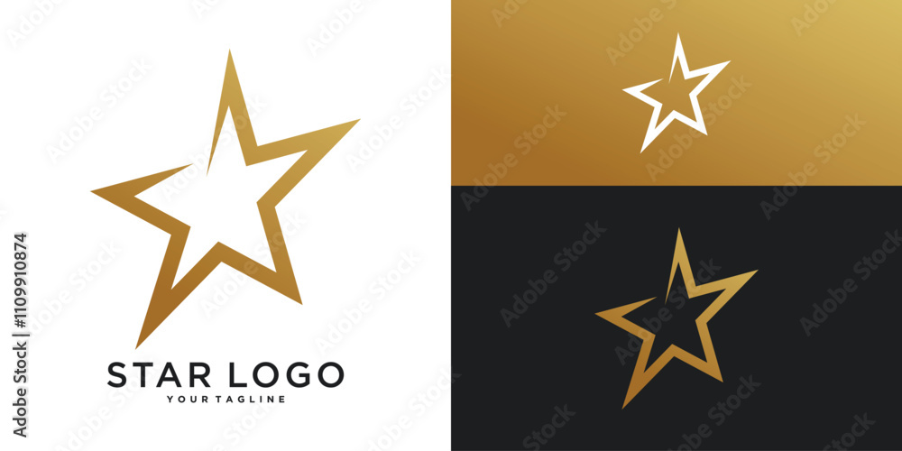 Modern star logo, luxury gold star design. Premium Vector Modern star logo, luxury gold star design. Premium Vector