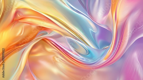 Wallpaper Mural Abstract iridescent fabric swirls in pastel colors Torontodigital.ca