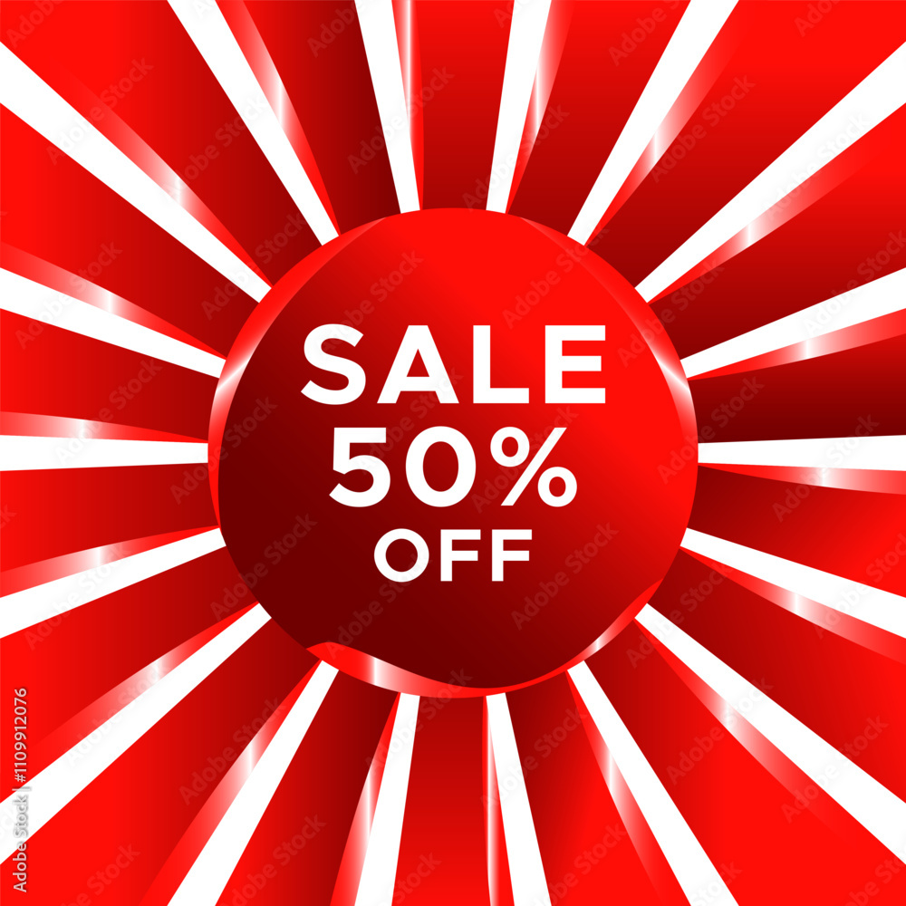 Fototapeta premium sale 50 percent off mega 50% discount offer red banner