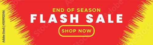 end of season flash sale shop now red advertisement banner design 