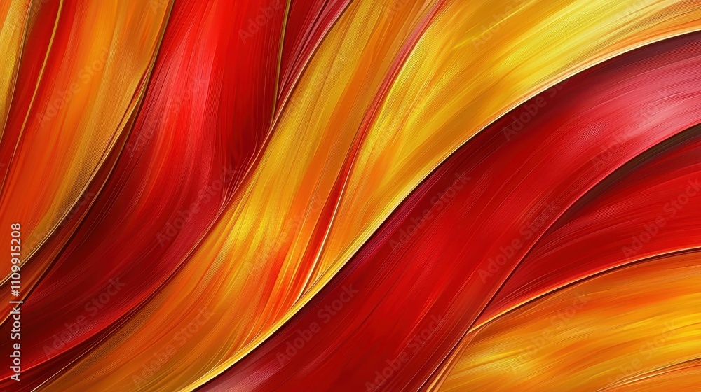 Naklejka premium Abstract Red And Gold Swirling Paint Texture
