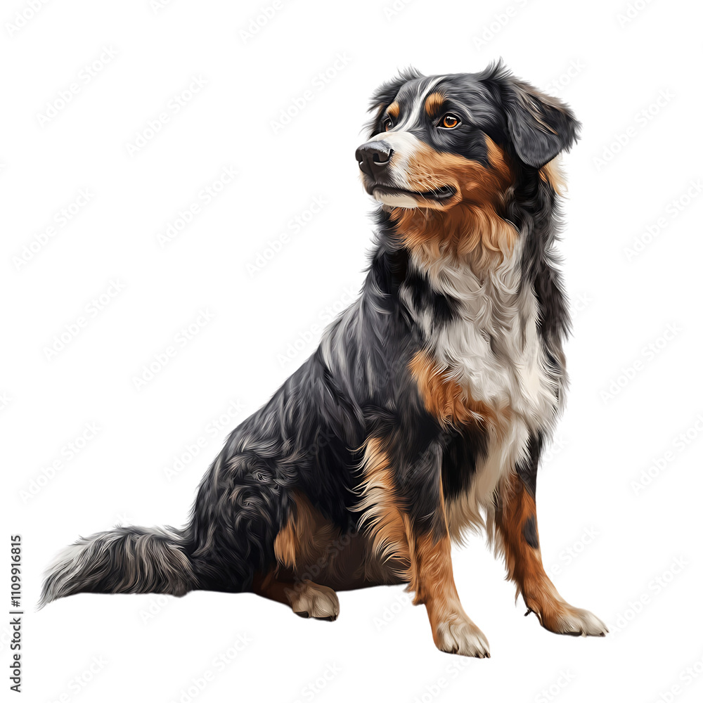 Majestic Bernese Mountain Dog Sitting Gracefully in Portrait Style Majestic Bernese Mountain Dog Sitting Gracefully in Portrait Style
