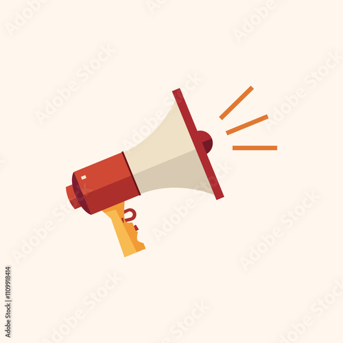 Megaphone flat icon. Loudspeaker, bullhorn, bullhorn vector illustration