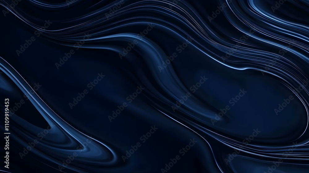 Obraz premium Fluid abstract design digital art blue and black color palette modern aesthetic creative viewpoint for visual impact