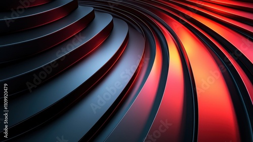 Wallpaper Mural Abstract Red and Black Curving Lines Design Torontodigital.ca