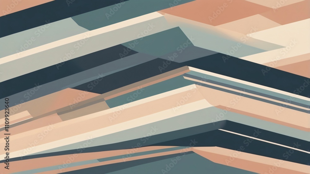 Obraz premium Colorful abstract design featuring layered geometric shapes with a modern art aesthetic