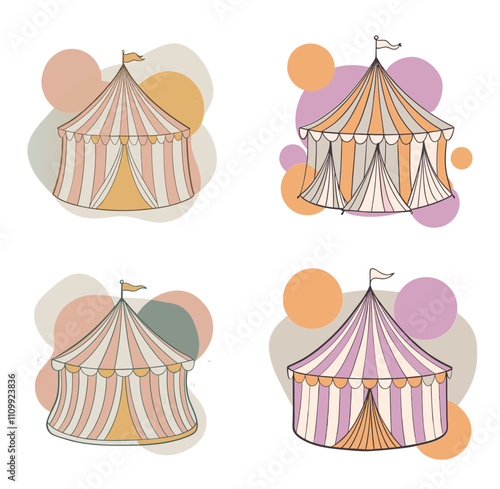 Striped rcircus tent stock vector illustration