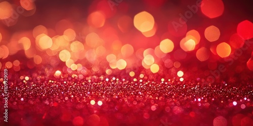 Abstract Red Glitter Background for Christmas and Valentine Celebrations with Bokeh Effects and Shimmering Texture for Creative Projects