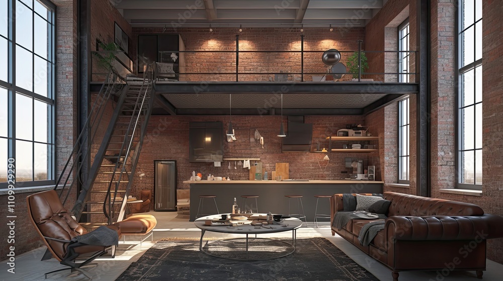 Modern Loft Apartment Featuring Industrial Design Elements Modern Loft Apartment Featuring Industrial Design Elements