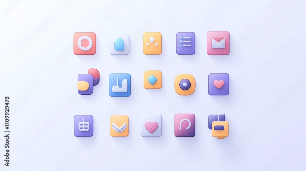 Colorful app icons in a playful arrangement. Colorful app icons in a playful arrangement.