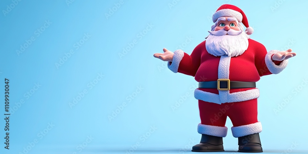 3D animated santa wearing pajamas, isolated on solid background 3D animated santa wearing pajamas, isolated on solid background