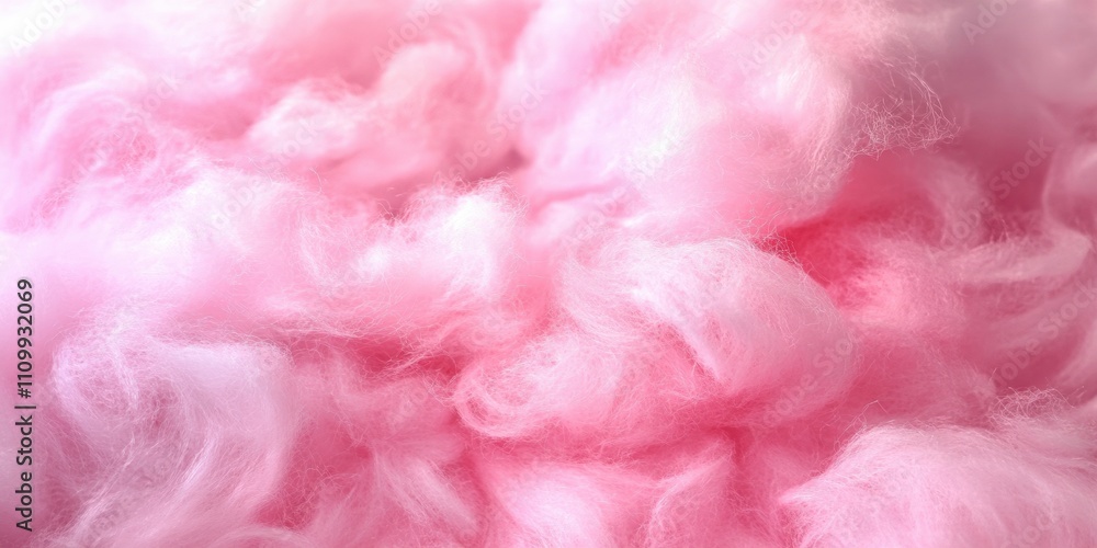 Fototapeta premium Fluffy Pink Cotton Candy Texture Close-Up Ideal for Sweet Treats and Festive Backgrounds in Creative Projects and Food Photography
