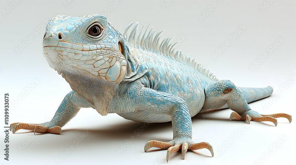 Fototapeta premium Blue iguana action wildlife habitat animal photography studio environment close-up view conservation efforts