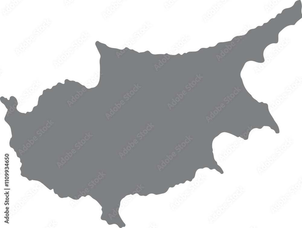 Cyprus map silhouette vector art illustration isolated on transparent background Cyprus map silhouette vector art illustration isolated on transparent background