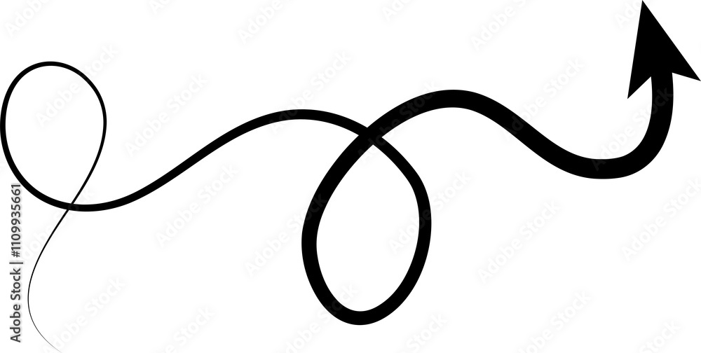 Arrows icons hand drawn, swirl, curve, wave Arrows icons hand drawn, swirl, curve, wave