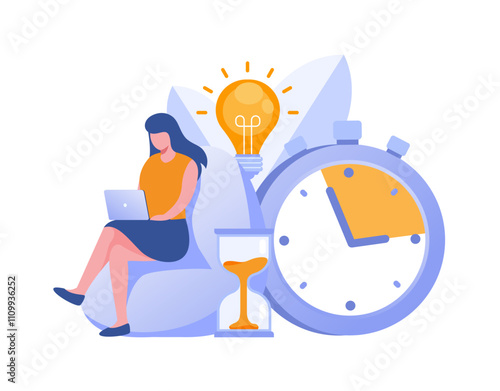 Schedule time management, strategy, target, deadline concept, planner, planning and organization, flat vector illustration banner for website