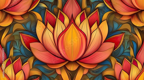 Wallpaper Mural Abstract Floral Art Warm Hues Intricate Petals Design Torontodigital.ca