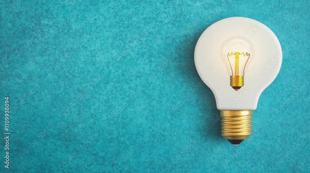 A glowing light bulb on a vibrant teal background, symbolizing innovation and creative ideas. A glowing light bulb on a vibrant teal background, symbolizing innovation and creative ideas.