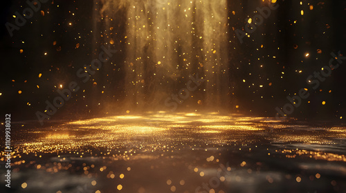 Wallpaper Mural Ethereal Golden Dust Particles in Soft Light with Gentle Haze Creating a Magical Atmosphere in a Dimly Lit Environment Torontodigital.ca