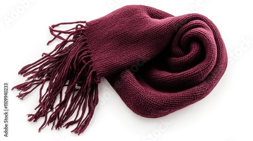 Cozy maroon scarf with fringe detail