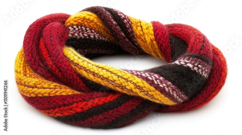 Colorful Knitted Scarf in Warm Tones