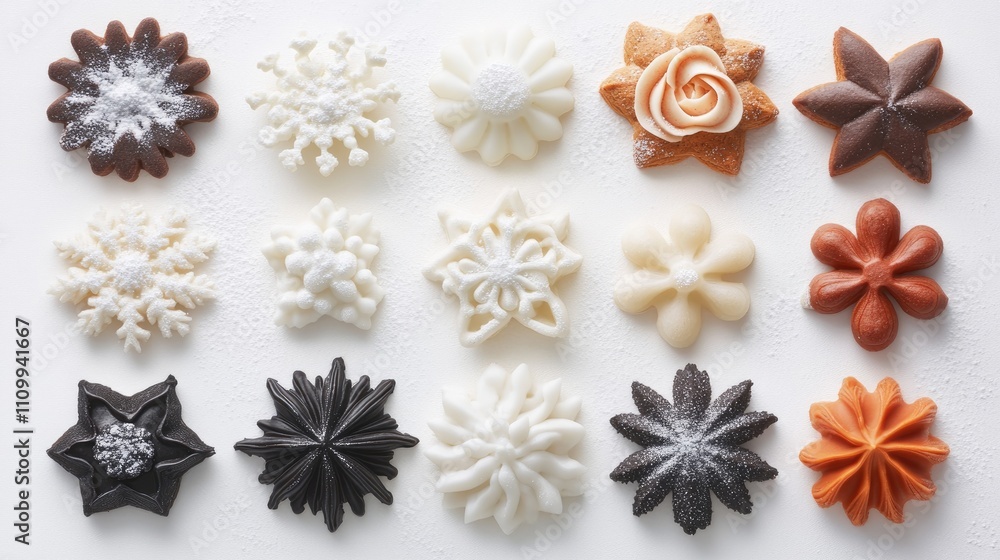 Decorative Cookies in Various Floral Shapes Decorative Cookies in Various Floral Shapes