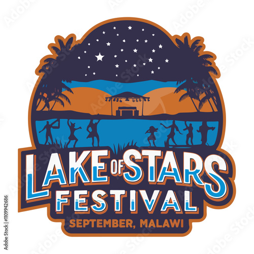 "Lake of Stars Festival" Logo with Dancing Silhouettes

