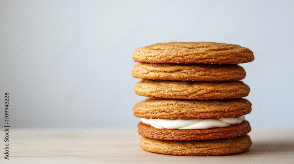 Soft Cookies Stacked with Cream Filling Soft Cookies Stacked with Cream Filling