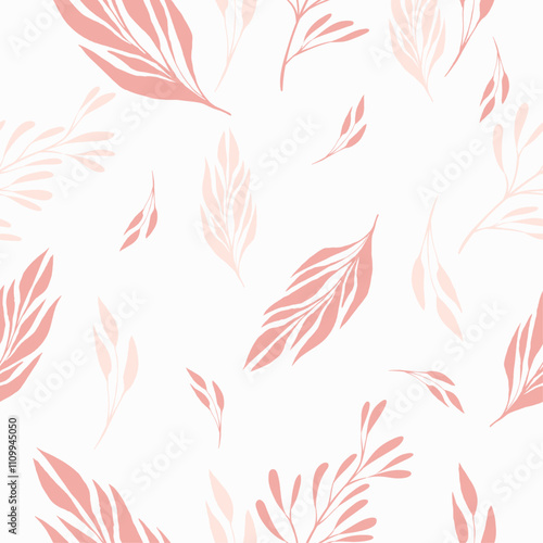 Pink Leaves Seamless Pattern