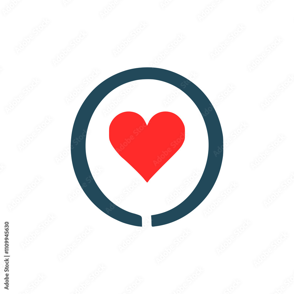 letter O with love logo vector illustration template design letter O with love logo vector illustration template design
