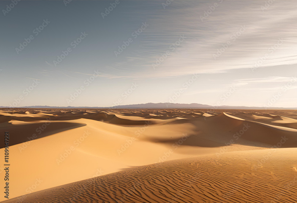 Naklejka premium desert with dramatic light and shadows