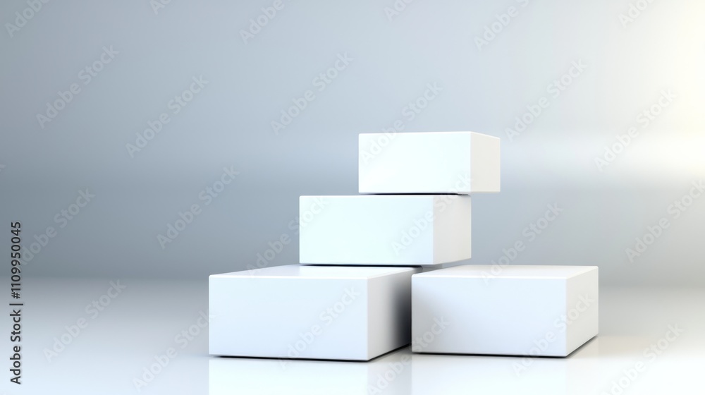 Minimalist White Cubes Display Stand Product Showcase Minimalist White Cubes Display Stand Product Showcase