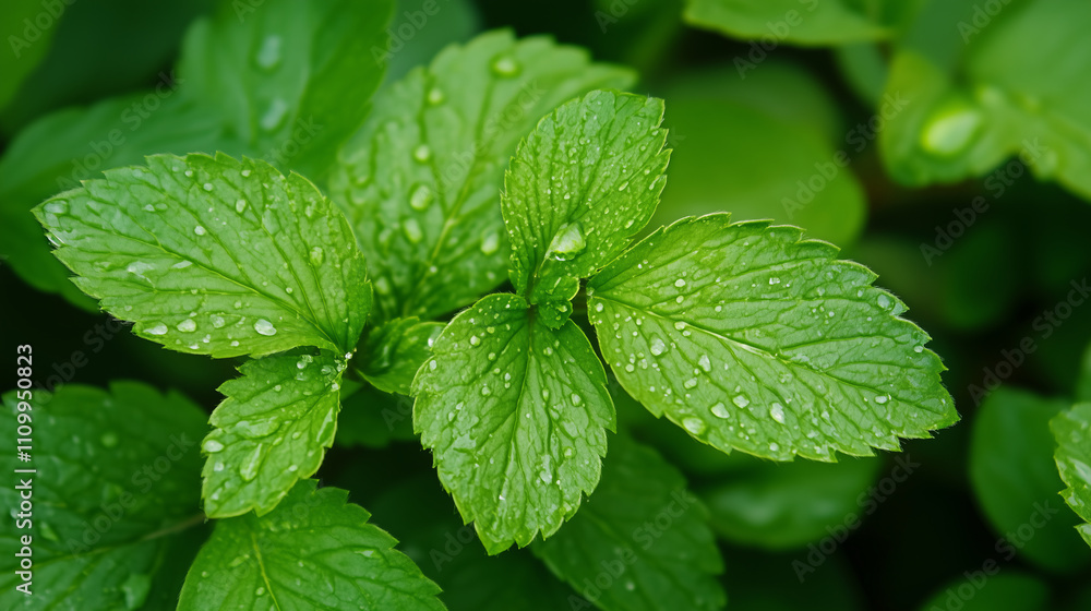 Close up of dew on green plant leaves showcasing natural beauty and freshness Close up of dew on green plant leaves showcasing natural beauty and freshness