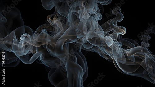 Smoke design on black background 4k size. Generative AI