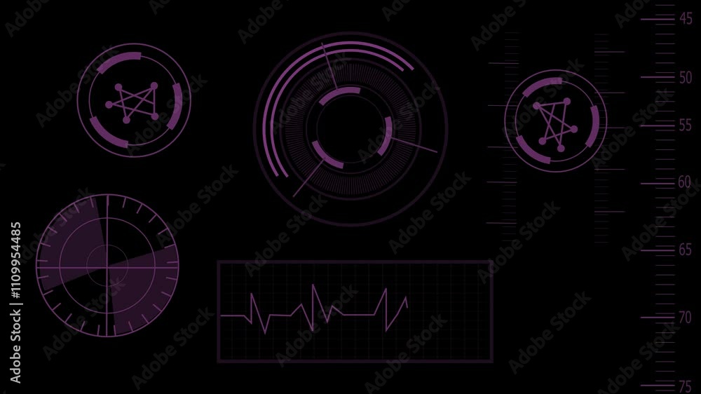 Abstract neon heartbeat signal icon animation background . Abstract neon heartbeat signal icon animation background .
