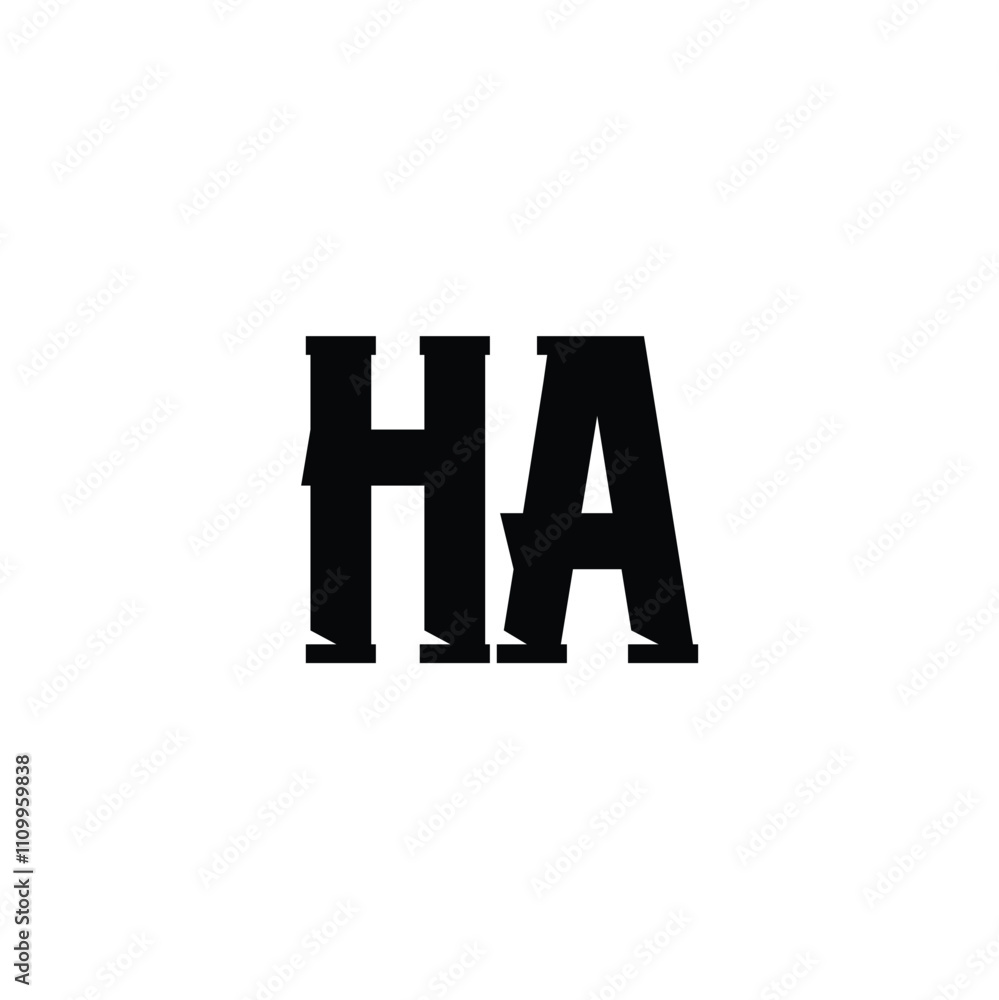 HA monogram logo design letter text name symbol monochrome logotype alphabet character simple logo HA monogram logo design letter text name symbol monochrome logotype alphabet character simple logo