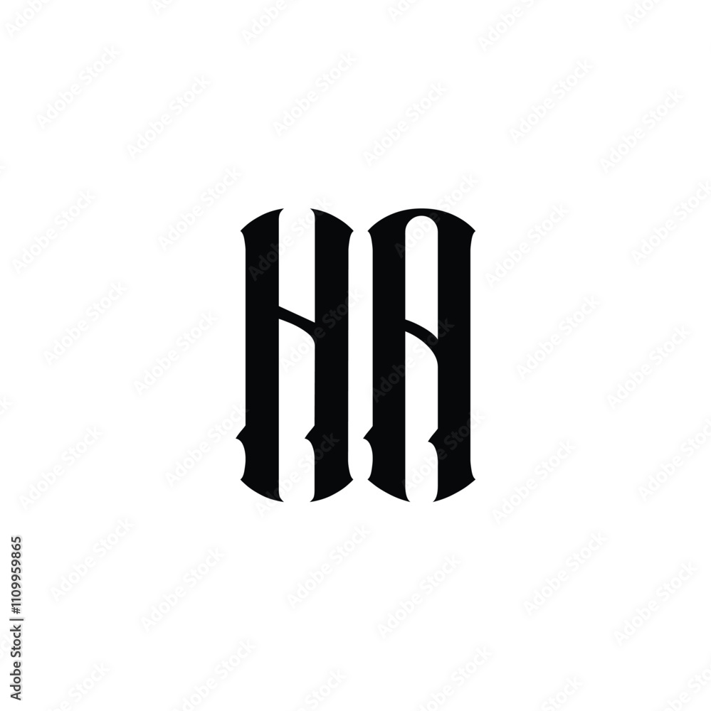 HA monogram logo design letter text name symbol monochrome logotype alphabet character simple logo HA monogram logo design letter text name symbol monochrome logotype alphabet character simple logo
