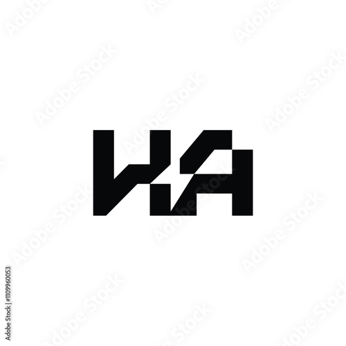 HA monogram logo design letter text name symbol monochrome logotype alphabet character simple logo